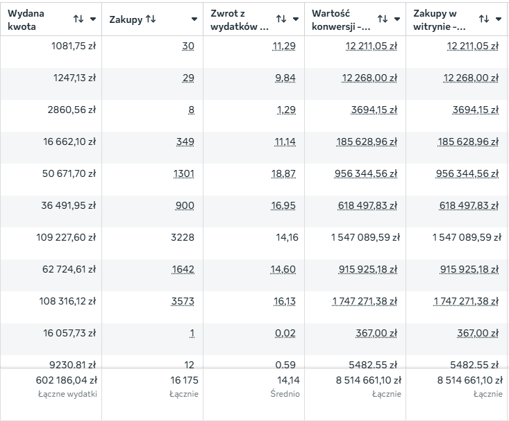 Wyniki e-commerce odzież damska premium